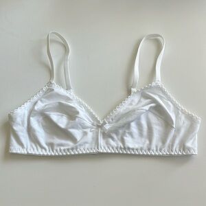 Italian Cotton Lace Trim Bow Bralette